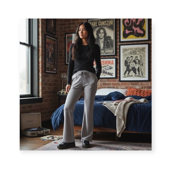 new Honeydew ★ Starlight Super Soft Slouchy Lounge Pants Sweatpants ★ Gunmetal - Picture 2 of 16